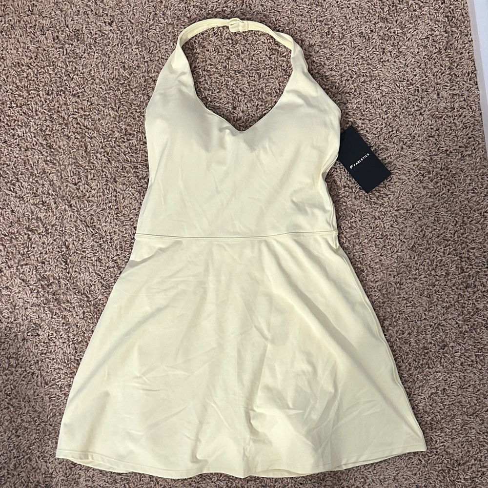 Fabletics Elegant Yellow Halter Dress